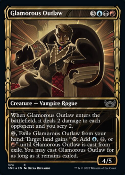 GILDED FOIL Glamorous Outlaw  #374 - Streets of New Capenna
