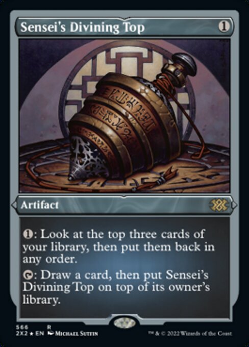 ETCHED FOIL Sensei's Divining Top 566# - Rare Double Masters 2022