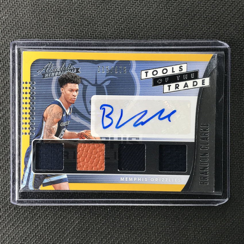 2019-20 Absolute BRANDON CLARKE Tools Of The Trade Rookie Jersey Auto 115/175-Cherry Collectables