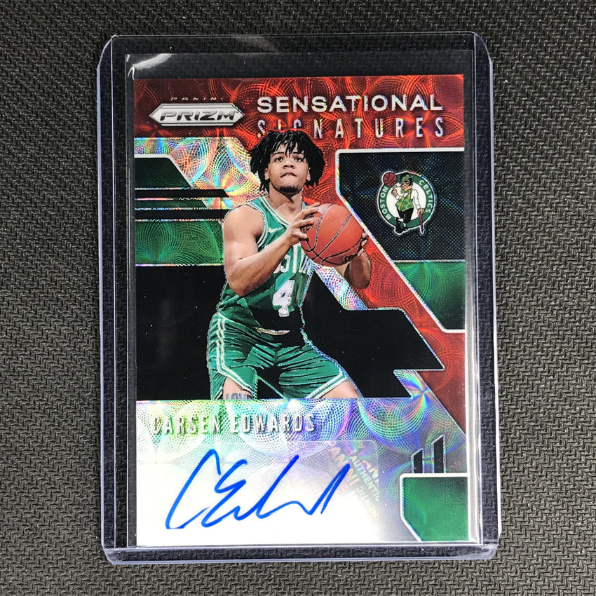 2019-20 Prizm Choice CARSEN EDWARDS Sensational Signatures Red #CEW-Cherry Collectables