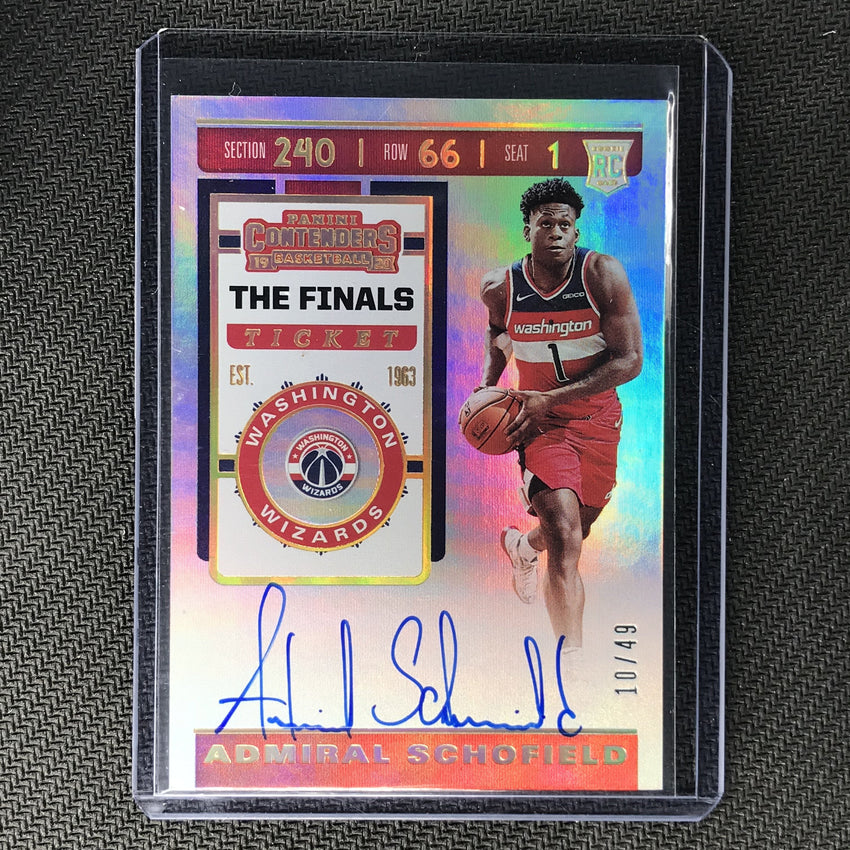 2019-20 Contenders ADMIRAL SCHOFIELD Finals Ticket Rookie Auto 10/49-Cherry Collectables