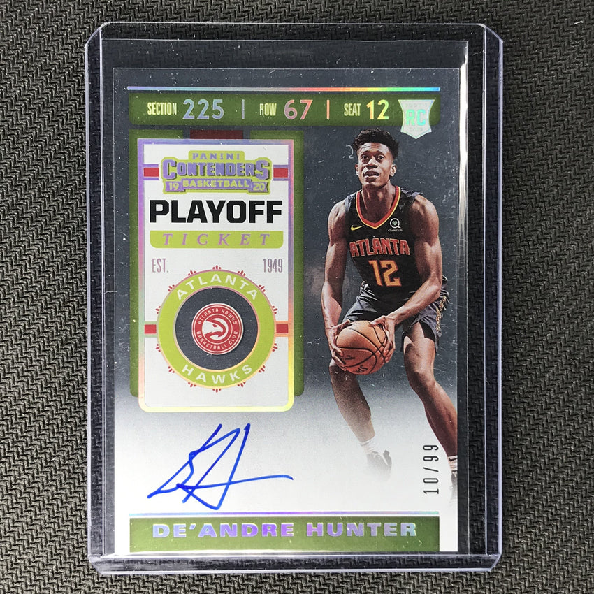 2019-20 Contenders DE'ANDRE HUNTER Playoff Ticket Rookie Auto 10/99-Cherry Collectables