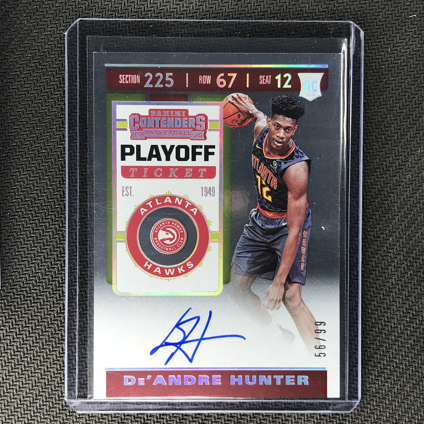 2019-20 Contenders DE'ANDRE HUNTER Playoff Ticket Rookie Auto 56/99-Cherry Collectables