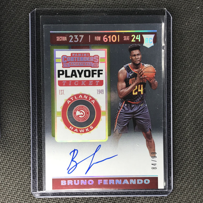 2019-20 Contenders BRUNO FERNANDO Playoff Ticket Rookie Auto 84/99-Cherry Collectables