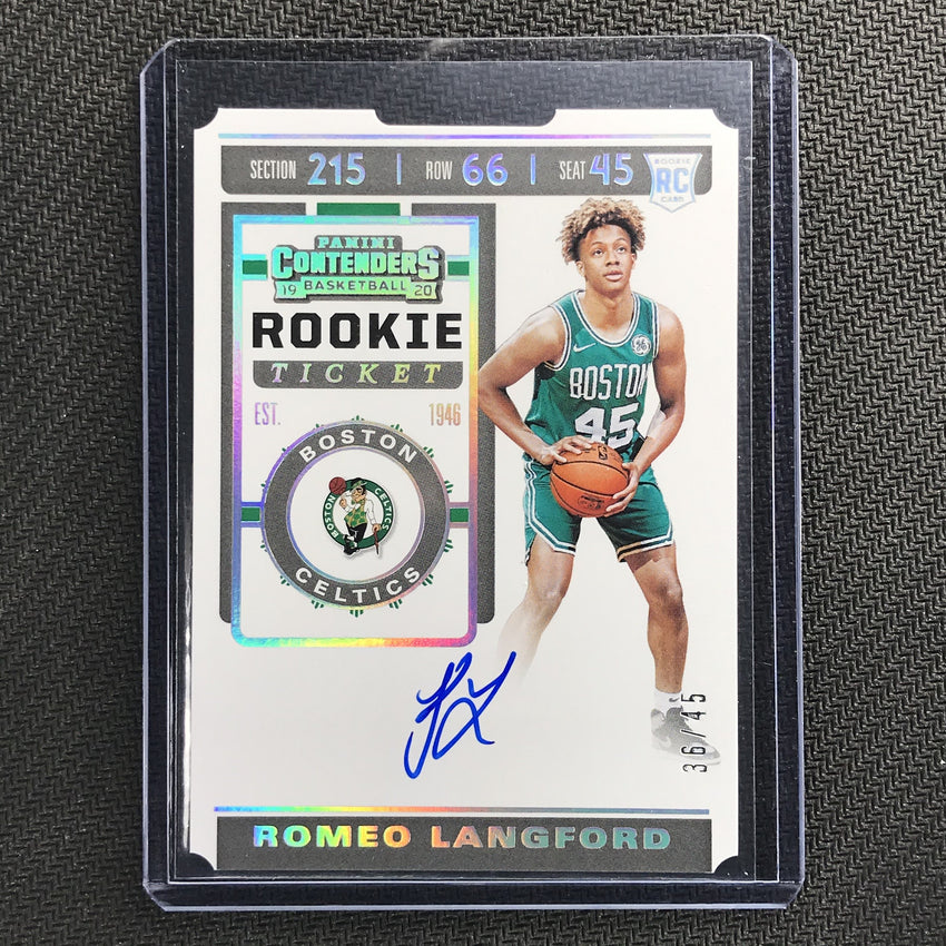 2019-20 Contenders ROMEO LANGFORD Rookie Ticket Stub Auto 36/45-Cherry Collectables