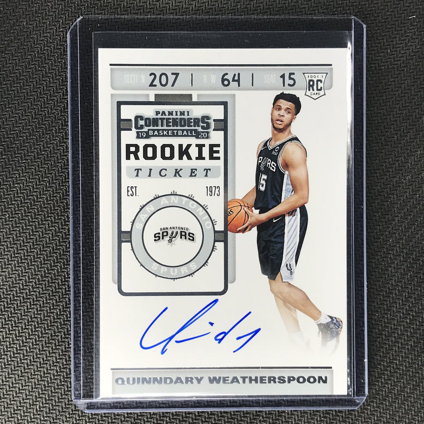 2019-20 Contenders QUINNDARY WEATHERSPOON Ticket Rookie Auto #125 B-Cherry Collectables