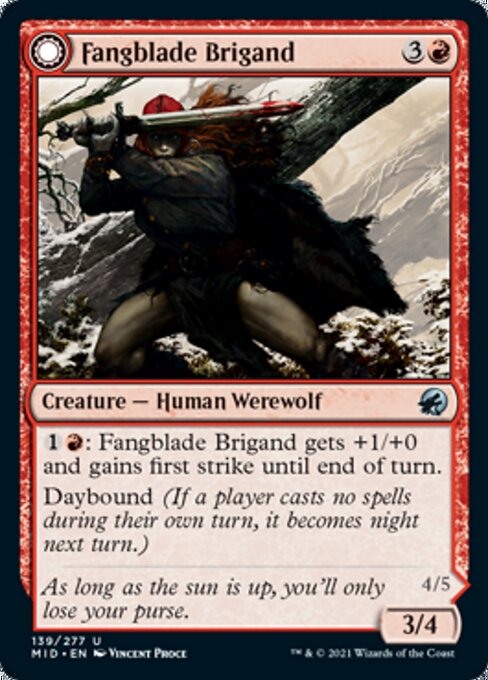 139Fangblade Brigand // Fangblade Eviscerator 139/277 Uncommon - Midnight Hunt