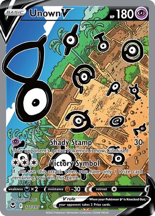 Unown V - 177/195 - Ultra Rare Silver Tempest