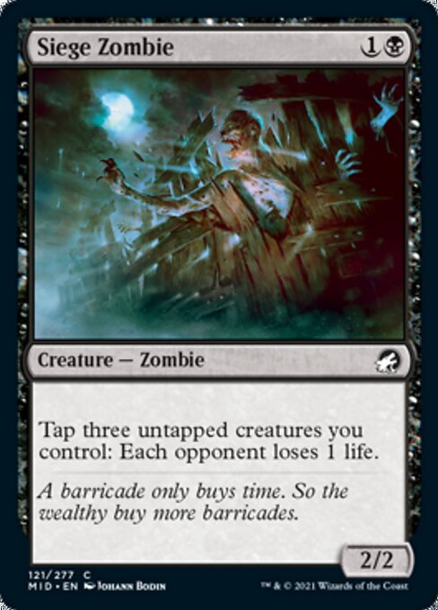 121Siege Zombie 121/277 Common - Midnight Hunt