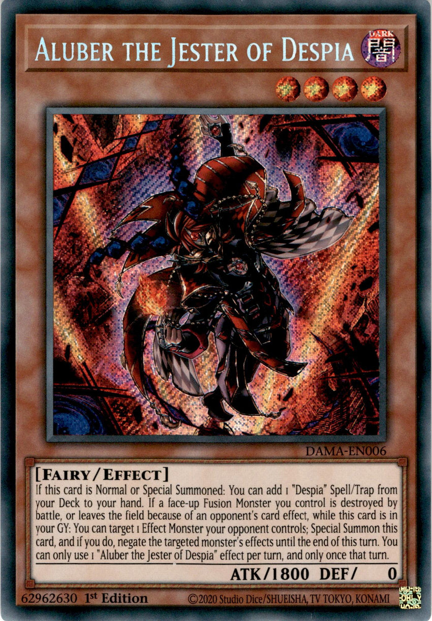 Aluber the Jester of Despia - DAMA-EN006 - Secret Rare 1st Edition