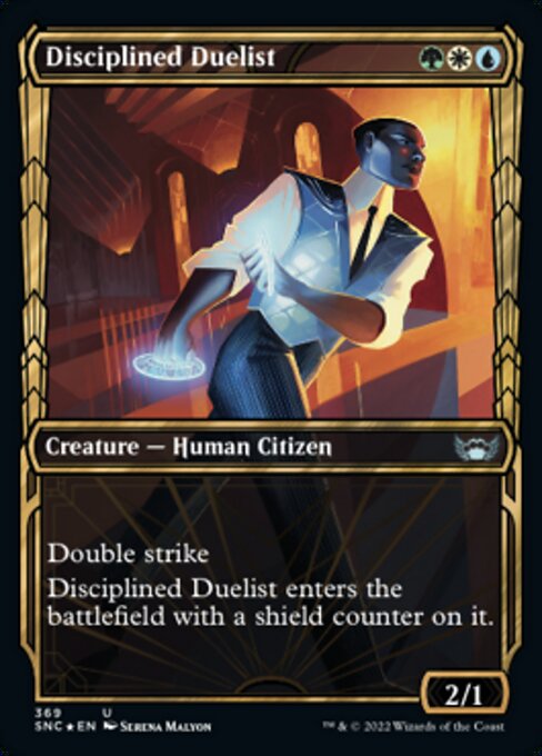 GILDED FOIL Disciplined Duelist  #369 - Streets of New Capenna