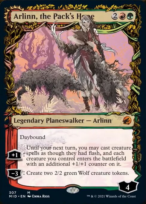 307SHOWCASE Arlinn, the Pack's Hope // Arlinn, the Moon's Fury 307 - Midnight Hunt