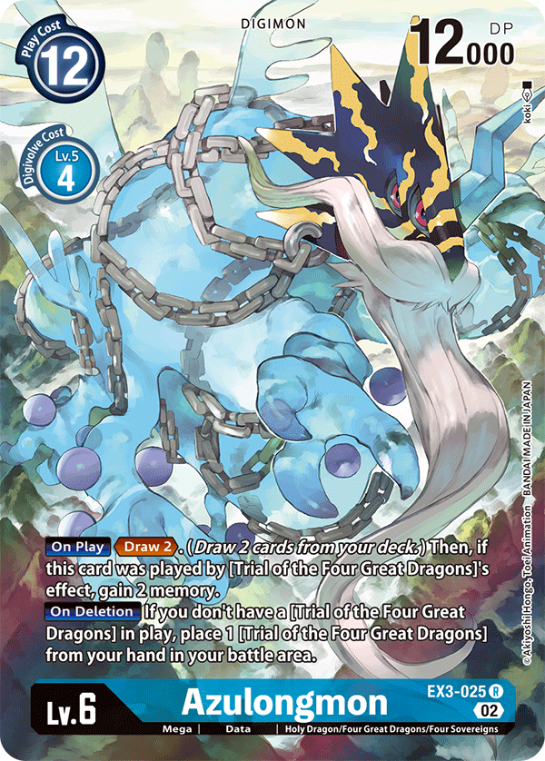 ALTERNATE ART Azulongmon EX3-025 - Rare EX03 Draconic Roar