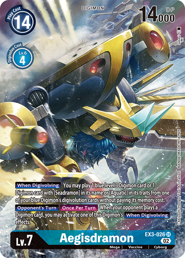 ALTERNATE ART Aegisdramon EX3-026 - Super Rare EX03 Draconic Roar