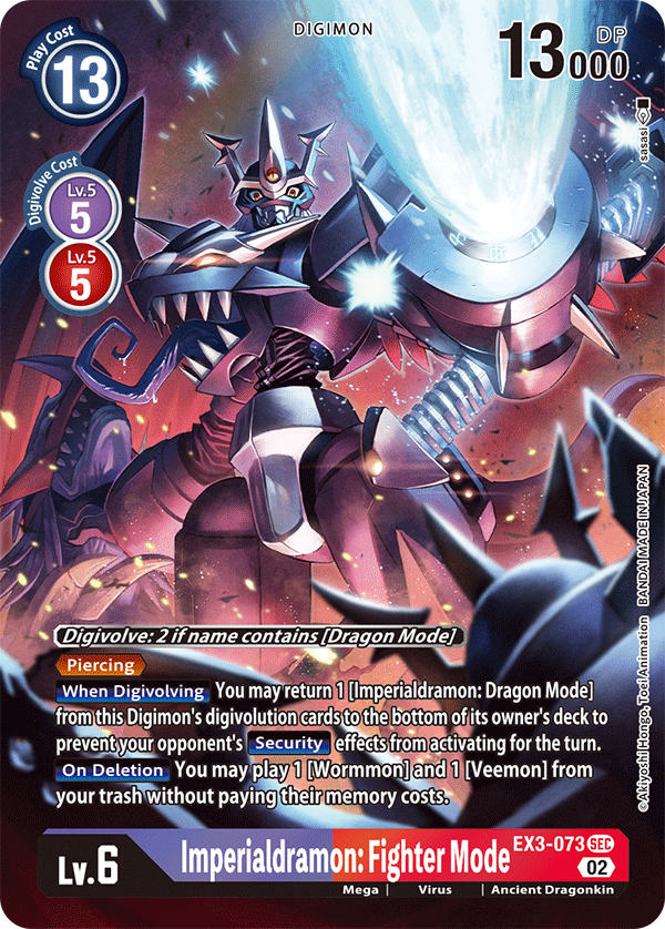ALTERNATE ART Imperialdramon: Fighter Mode EX3-073 SEC - Secret Rare EX03 Draconic Roar