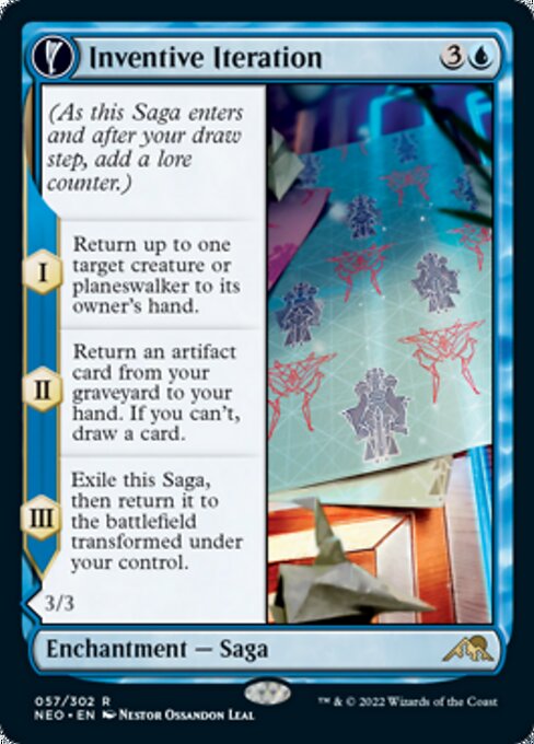 Inventive Iteration // Living Breakthrough 57/302 -  Kamigawa Neon Dynasty RARE