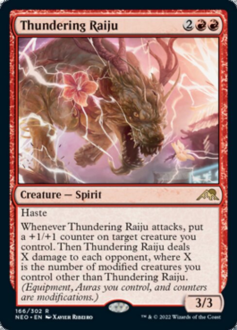 Thundering Raiju 166/302 -  Kamigawa Neon Dynasty RARE