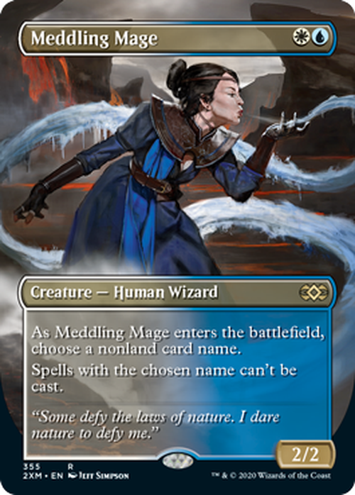 FOIL BORDERLESS - Meddling Mage 355 - Double Masters-Cherry Collectables