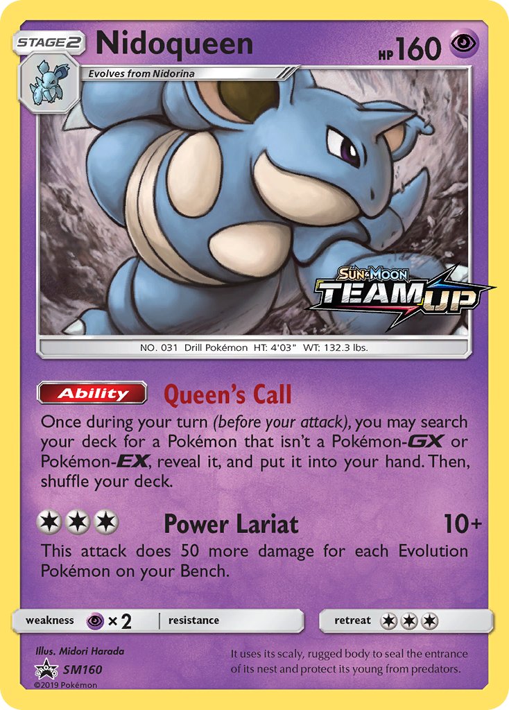 Nidoqueen - Sm160 - Team Up Prerelease Promo