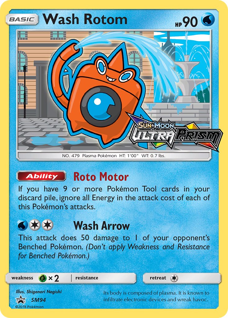 Wash Rotom - Sm94 - Ultra Prism Prerelease Promo