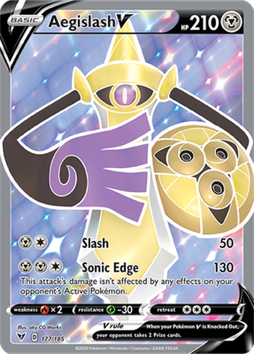 Aegislash V - 177/185 - FULL ART Ultra Rare - Vivid Voltage-Cherry Collectables