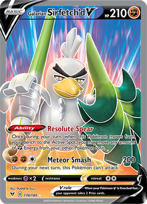 Galarian Sirfetch'd V - 174/185 - FULL ART Ultra Rare - Vivid Voltage-Cherry Collectables