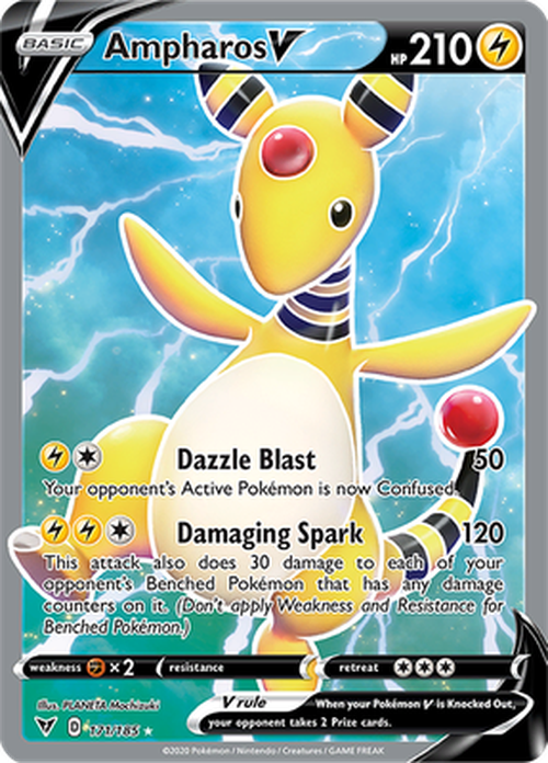 Ampharos V - 171/185 - FULL ART Ultra Rare - Vivid Voltage-Cherry Collectables