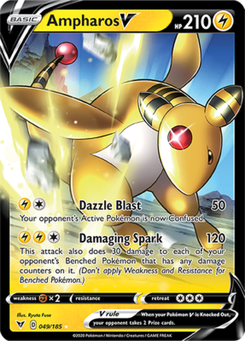 Ampharos V - 049/185 - Ultra Rare - Vivid Voltage-Cherry Collectables