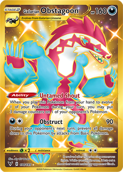 Galarian Obstagoon - 198/185 - SECRET RARE - Vivid Voltage-Cherry Collectables