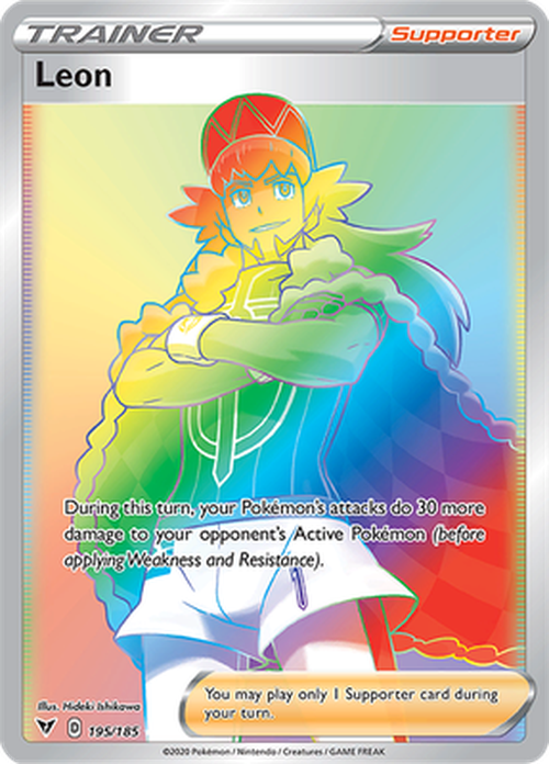 Leon - 195/185 - HYPER RARE - Vivid Voltage-Cherry Collectables