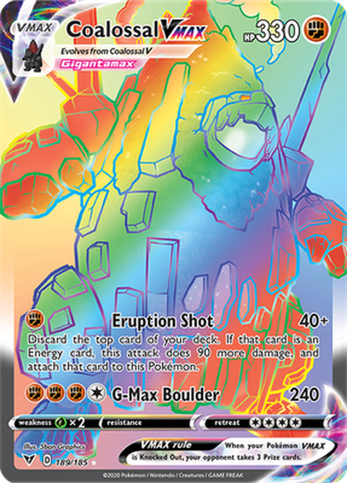 Coalossal VMAX - 189/185 - HYPER RARE - Vivid Voltage-Cherry Collectables