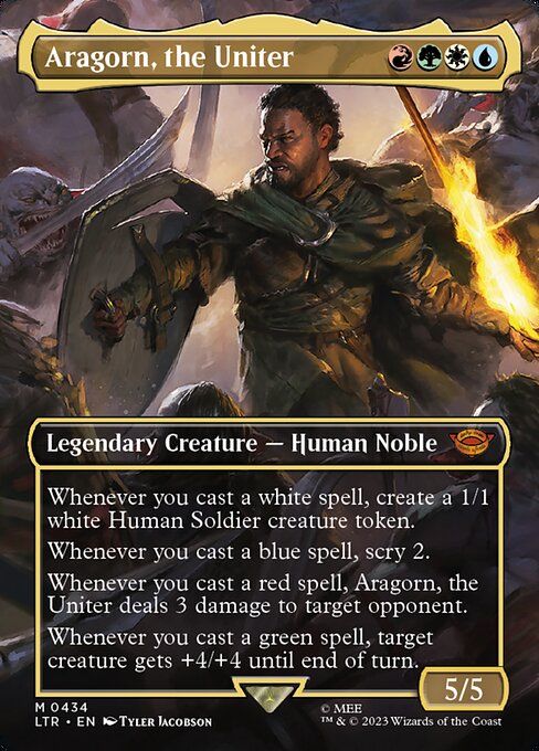 BORDERLESS Aragorn, the Uniter #434  - Mythic Lord of the Rings: Tales of Middle-Earth