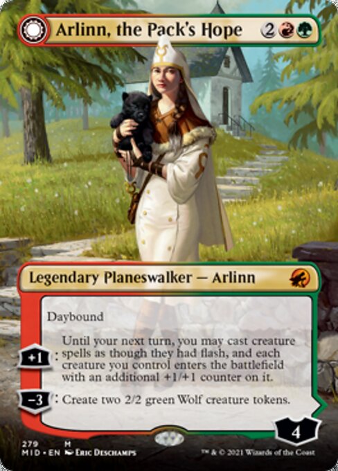 279BORDERLESS Arlinn, the Pack's Hope // Arlinn, the Moon's Fury 279 - Midnight Hunt