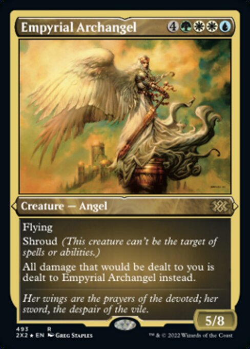 ETCHED FOIL Empyrial Archangel 493# - Rare Double Masters 2022