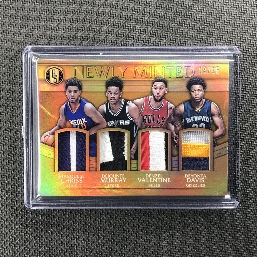 2016-17 Gold Standard CHRISS MURRAY VALENTINE DAVIS Rookie Patch 14/25-Cherry Collectables