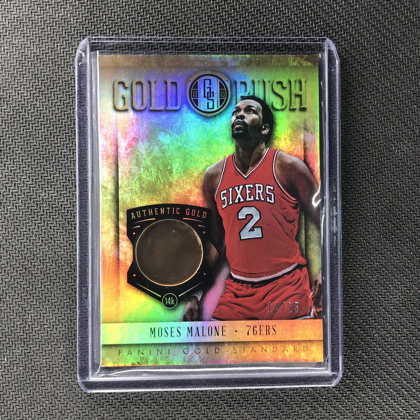 2012-13 Gold Standard MOSES MALONE Gold Rush 14k Gold 14/25-Cherry Collectables