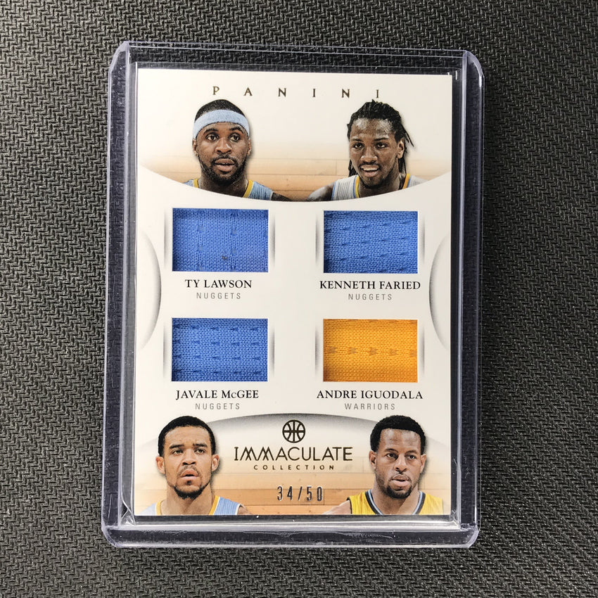 2012-13 Immaculate LAWSON FARIED MCGEE IUGODALA Quad Patch 34/50-Cherry Collectables