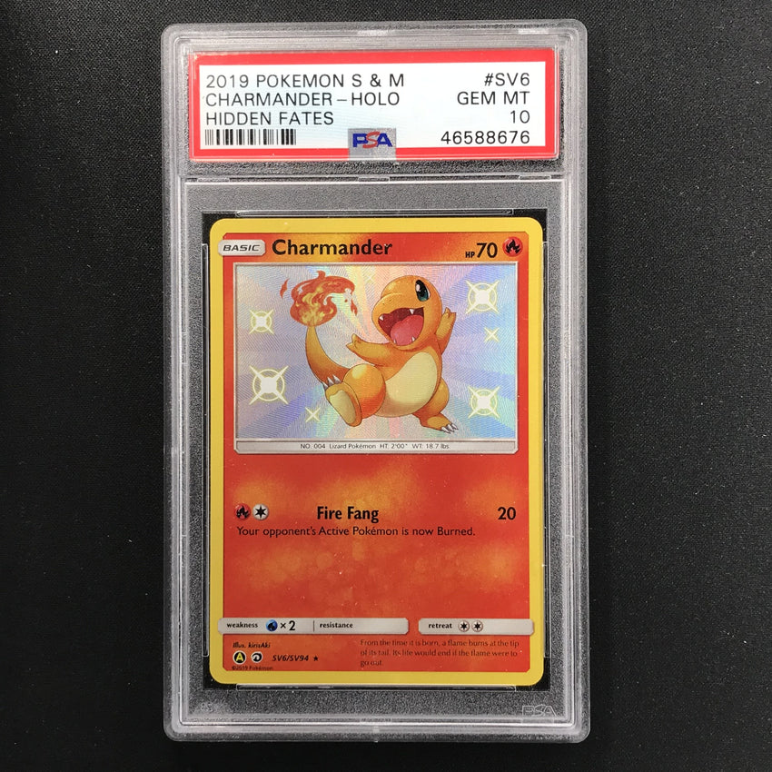 PSA 10 GEM MINT Charmander - SV6/SV94 - Hidden Fates Shiny Vault-Cherry Collectables