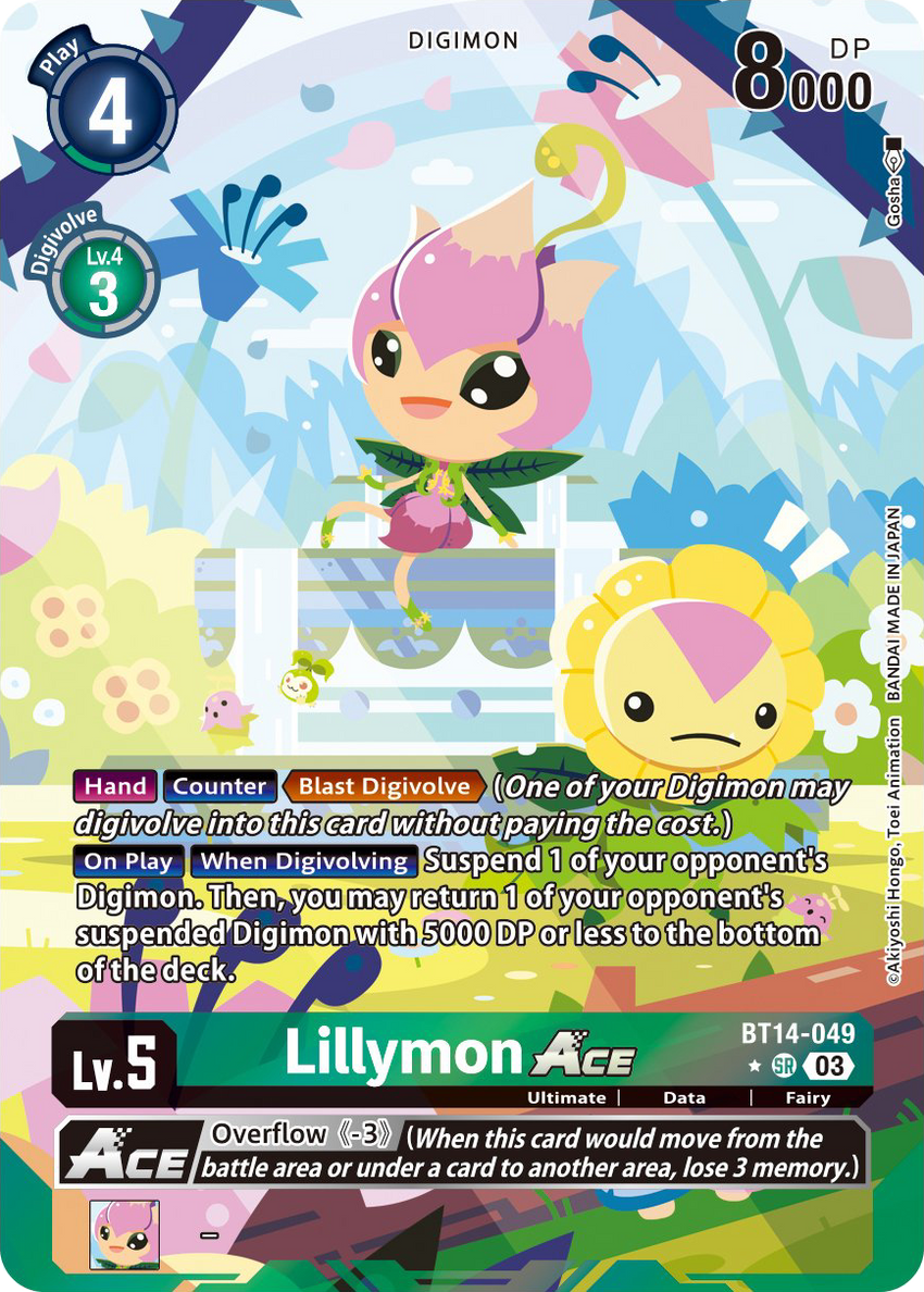 ENGLISH EXCLUSIVE Lillymon ACE BT14-049 - SR Alternate Art BT14 Blast Ace