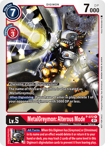 Foil Metalgreymon Alterous Mode - P-072 - Bt09 X-record Update Pack Promo