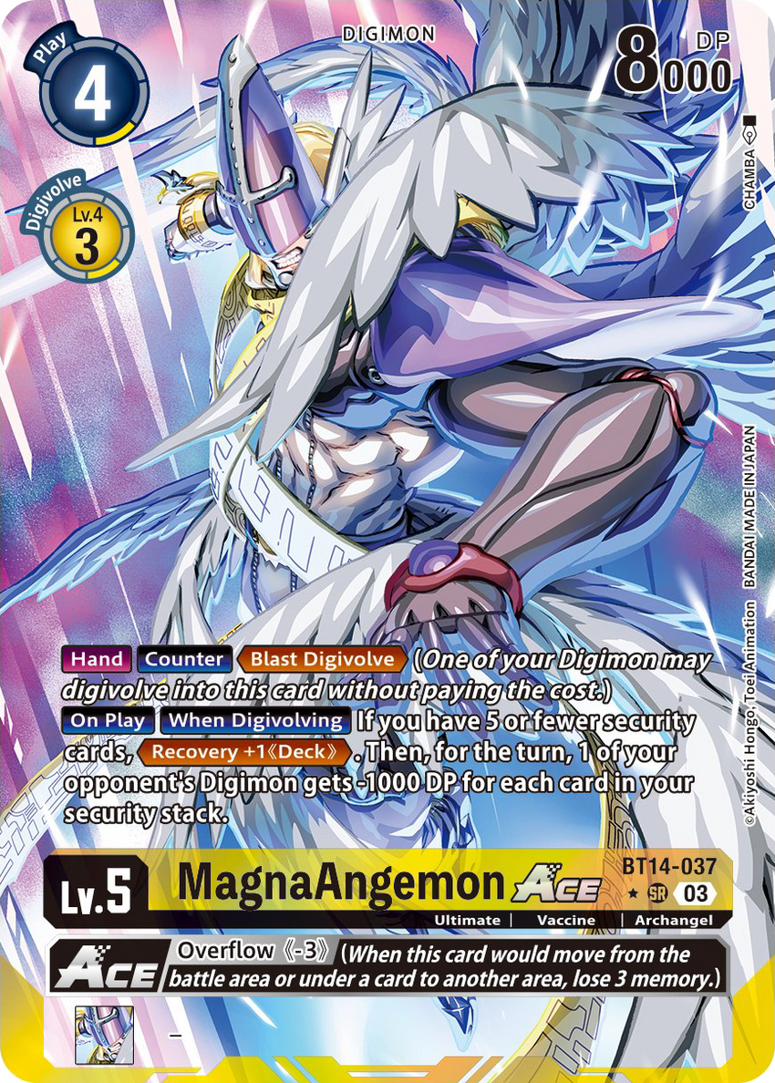 ENGLISH EXCLUSIVE MagnaAngemon ACE BT14-037 - SR Alternate Art BT14 Blast Ace
