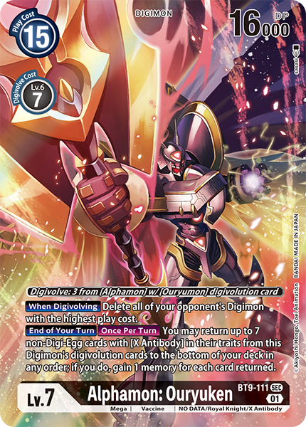 Alphamon: Ouryuken BT9-111 - Alternate Art BT09 X-Record