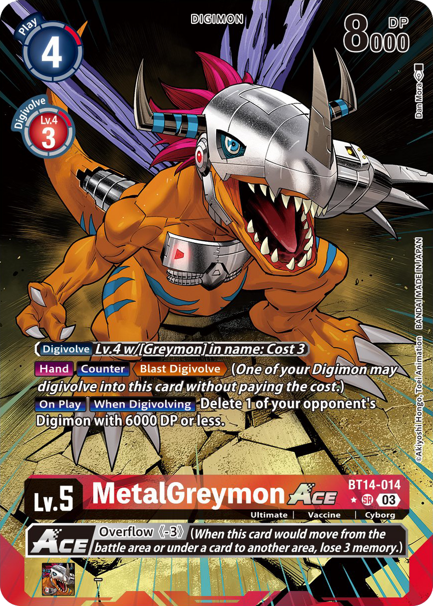ENGLISH EXCLUSIVE MetalGreymon ACE BT14-014 - SR Alternate Art BT14 Blast Ace