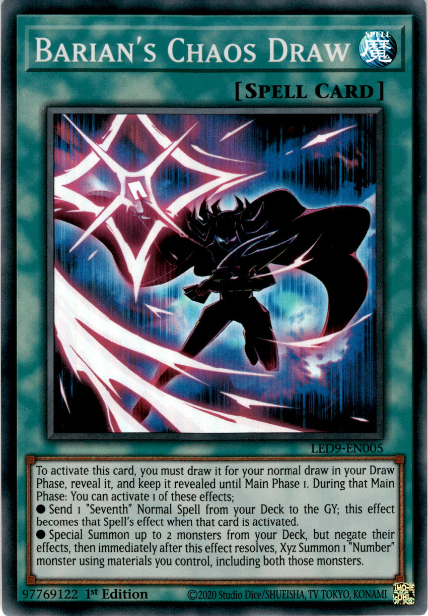 Barian's Chaos Draw - LED9-EN005 - Super Rare 1st Edition