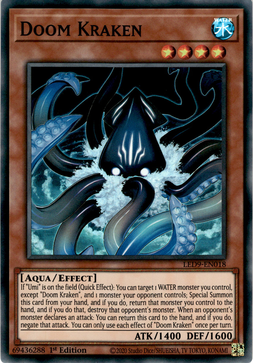Doom Kraken - LED9-EN018 - Super Rare 1st Edition