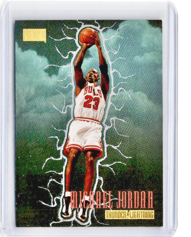 1997-98 Skybox Premium MICHAEL JORDAN Thunder Lightning Refractor #5-Cherry Collectables