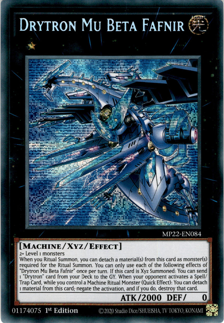 Drytron Mu Beta Fafnir - MP22-EN084 - Prismatic Secret Rare 1st Edition