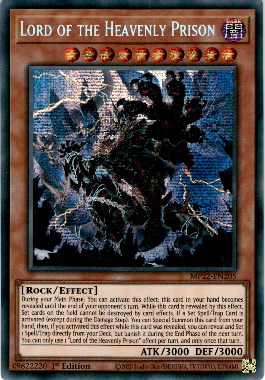Lord of the Heavenly Prison - MP22-EN205 - Prismatic Secret Rare 1st Edition