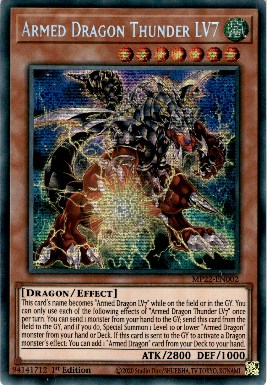 Armed Dragon Thunder LV7 - MP22-EN002 - Prismatic Secret Rare 1st Edition