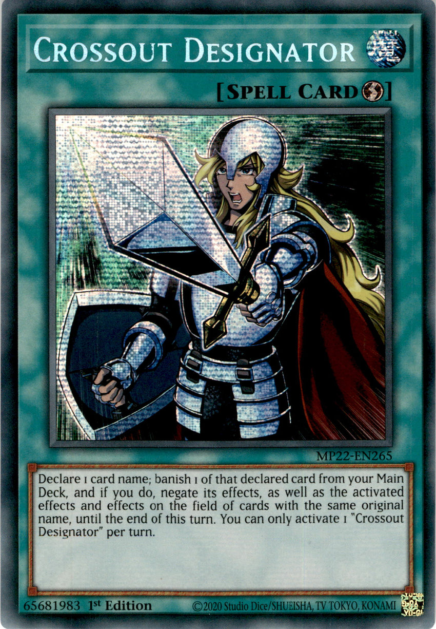 Crossout Designator - MP22-EN265 - Prismatic Secret Rare 1st Edition